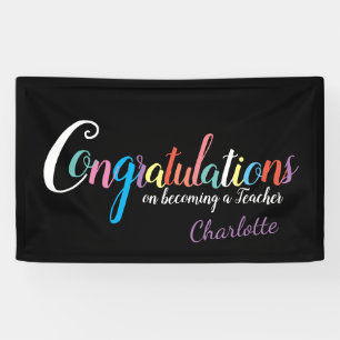 Teacher graduation congratulations banner