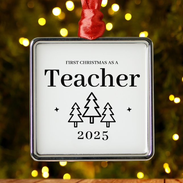 Teacher Graduation Keepsake First Christmas Metal Tree Decoration (Teacher First Christmas Graduation Keepsake Metal Ornament
)
