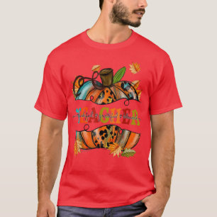 Teacher Graphic Pumpkin Autumn Halloween Back To T-Shirt