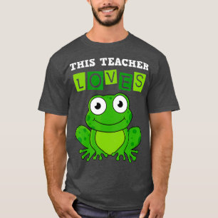 Teacher Green Tree Frog Kindergarten Elementary T-Shirt