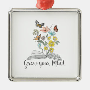 Teacher Grow Your Mind Metal Tree Decoration