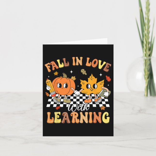 Teacher Halloween Fall In Love With Learning Thank Card (Front)