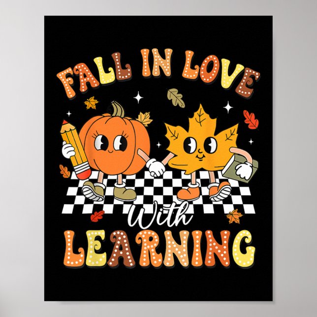 Teacher Halloween Fall In Love With Learning Thank Poster (Front)