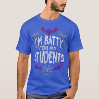 Teacher Halloween Funny Bat Kindergarten Preschool T-Shirt