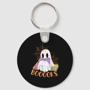 Teacher Halloween Shirt Ghost Teacher Book Library Key Ring