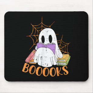 Teacher Halloween Shirt Ghost Teacher Book Library Mouse Mat