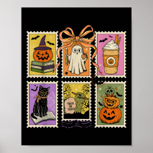 Teacher Halloween Shirt Soky Ghost Reading Hallowe Poster