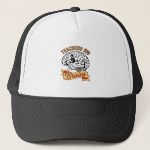 Teacher Halloween Shirt Vintage Engraved Brain Pun Trucker Hat