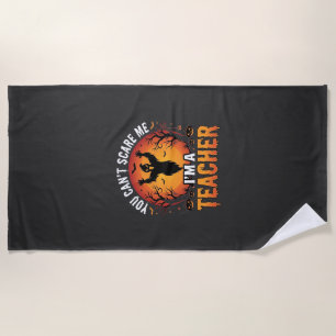 Teacher Halloween Spooky Ghost Teacher Design_1 Beach Towel