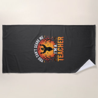 Teacher Halloween Spooky Ghost Teacher Design_1 Beach Towel