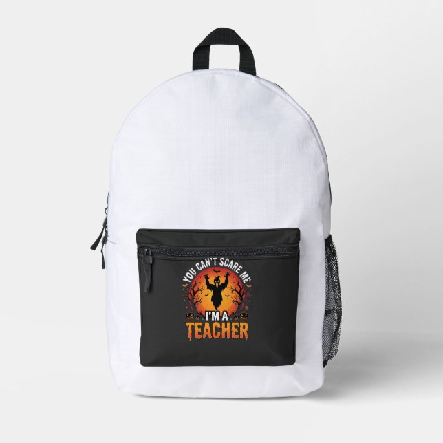Teacher Halloween Spooky Ghost Teacher Design_1 Printed Backpack (Front)