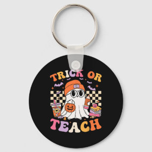 Teacher Halloween Trick Or Teach Cute Ghost Coffee Key Ring