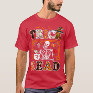 Teacher HalloweenTrick Read Book Lover Gift Librar T-Shirt