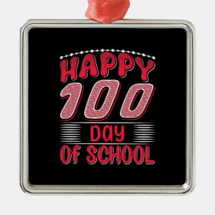 Teacher Happy 100 Day Of School Metal Tree Decoration