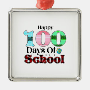 Teacher Happy 100 Days Of School Metal Tree Decoration