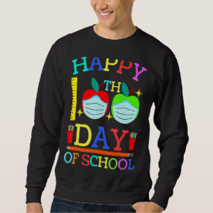 Teacher Happy 100th Day Of School Apple Face Mask  Sweatshirt