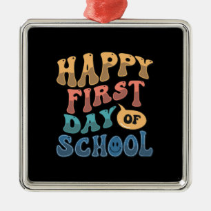 Teacher Happy First Day Of School Metal Tree Decoration