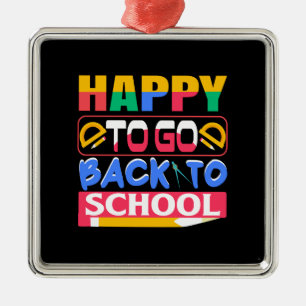 Teacher Happy To Go Back To School Metal Tree Decoration