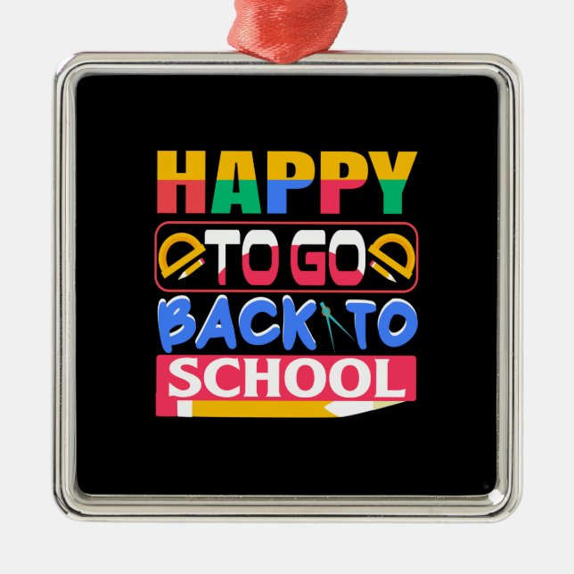 Teacher Happy To Go Back To School Metal Tree Decoration (Front)
