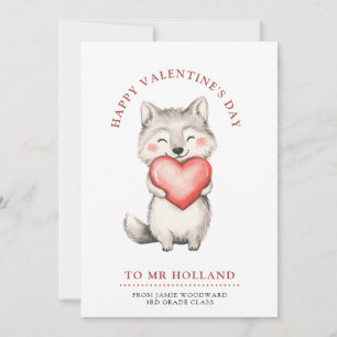 Teacher Happy Valentine's Day    Holiday Card