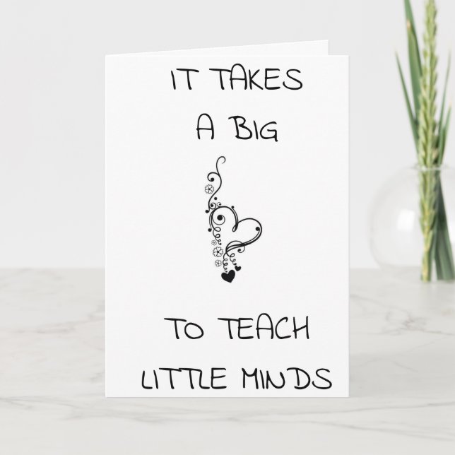 ***TEACHER HAS A BIG HEART** MERRY CHRISTMAS HOLIDAY CARD (Front)