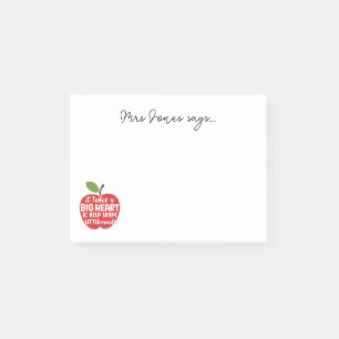 Teacher heart word art apple feedback post-it notes