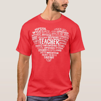 Teacher Heart Word Cloud T-Shirt