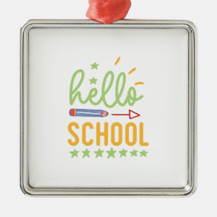 Teacher Hello School Metal Tree Decoration