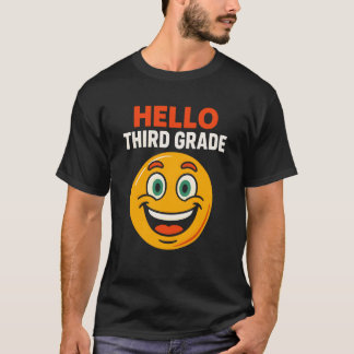 Teacher Hello Third Grade Cute Womans Back To Scho T-Shirt
