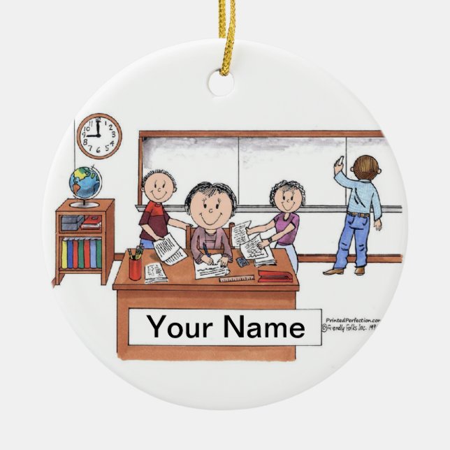 Teacher, High School - Female Ceramic Tree Decoration (Front)