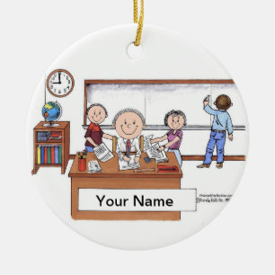 Teacher, High School - Male Ceramic Tree Decoration