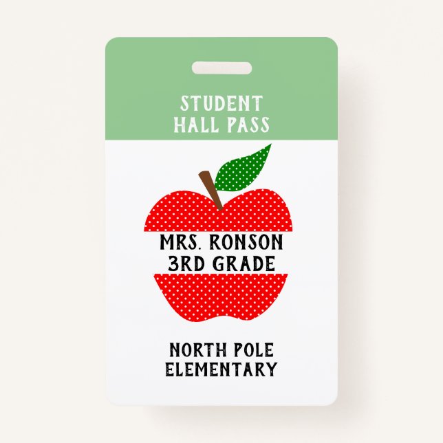 Teacher ID Apple teacher or student pass ID Badge (Front)