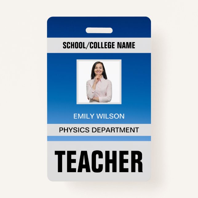 Teacher ID Card Badge ID Badge (Front)