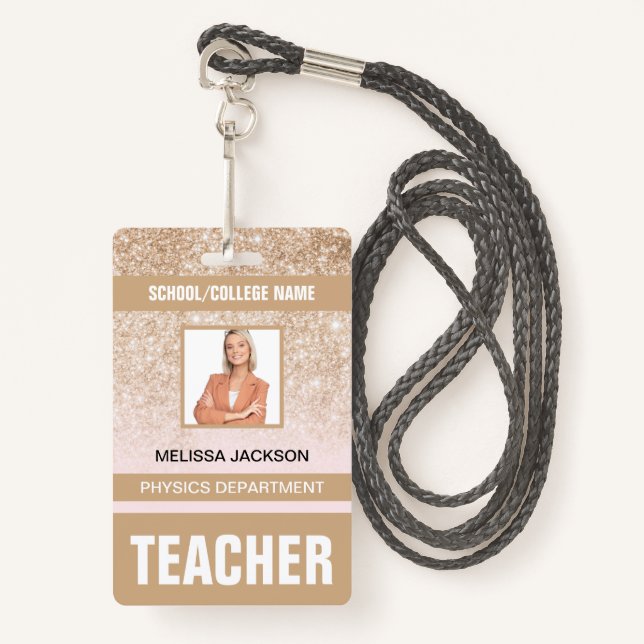 Teacher ID Card Badge ID Badge (Front with Lanyard)
