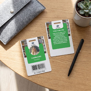 Teacher ID Card Green Collage School ID Card Badge