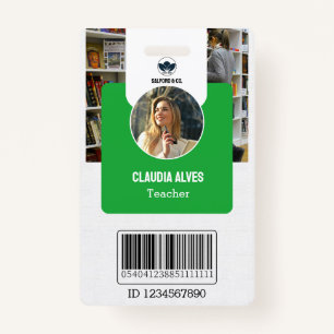 Teacher ID Card Green Collage School ID Card ID Badge