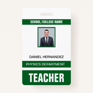 Teacher ID Card  ID Badge