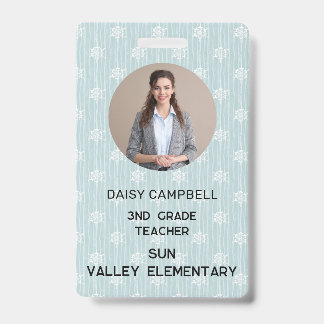 Teacher ID Card Name School Template Photo Badge