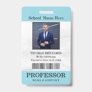 Teacher ID Card Name School Template Photo Badge