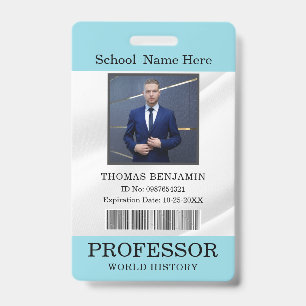 Teacher ID Card Name School Template Photo Badge