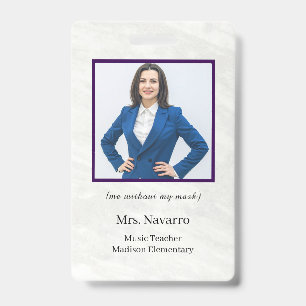 Teacher ID Card Name School Template Photo Badge