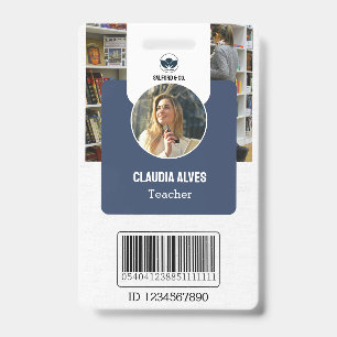Teacher ID Card Navy Collage School ID Card Badge