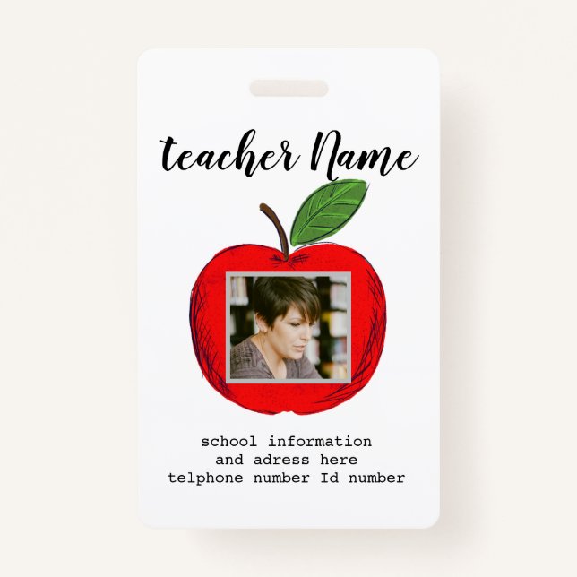 Teacher ID school teacher ID ID Badge (Front)