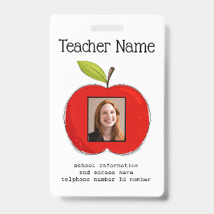 Teacher ID school teacher school photo Badge