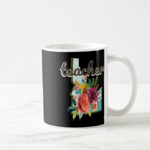 Teacher Idaho Watercolor Flower Cute Educator Coffee Mug