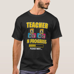 Teacher In Progress Future Educator Rainbow Dabbin T-Shirt
