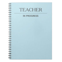 Teacher In Progress Simple Custom Pastel Blue