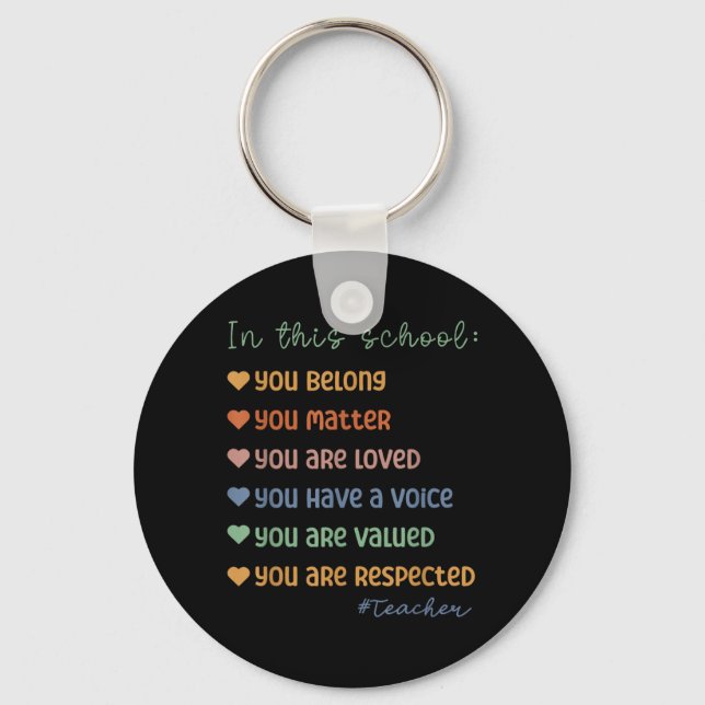 Teacher In This School Belong Loved Key Ring (Front)