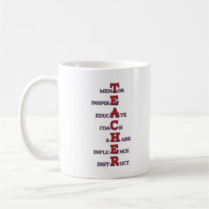 Teacher Inspirational Words Mentor Inspire Educate Coffee Mug
