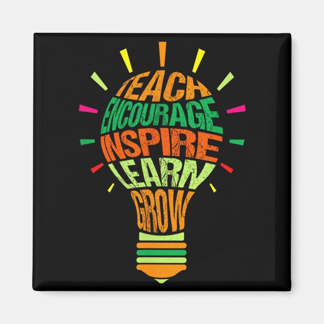 Teacher Insrational Definition Colorful Lightbulb  Magnet (Front)